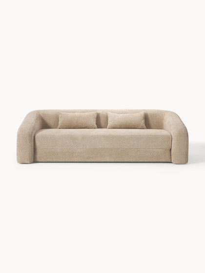 Westwing Collection Schlafsofa Eliot (3-Sitzer) aus Teddy-Bouclé