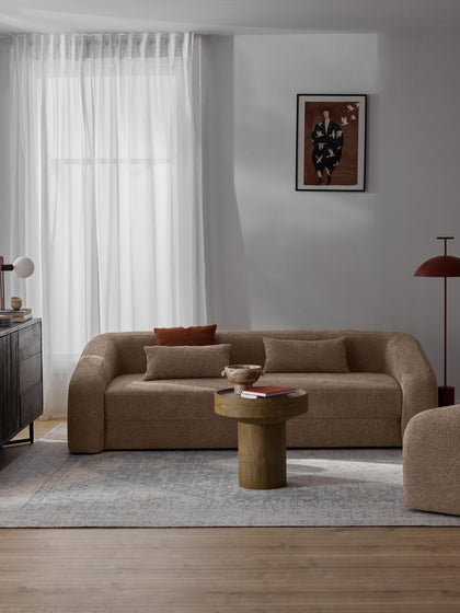 Westwing Collection Schlafsofa Eliot (3-Sitzer) aus Teddy-Bouclé Vatertagsangebot