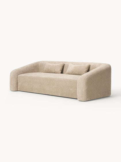 Westwing Collection Schlafsofa Eliot (3-Sitzer) aus Teddy-Bouclé Vatertagsangebot