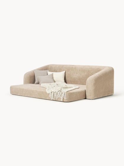 Westwing Collection Schlafsofa Eliot (3-Sitzer) aus Teddy-Bouclé Vatertagsangebot