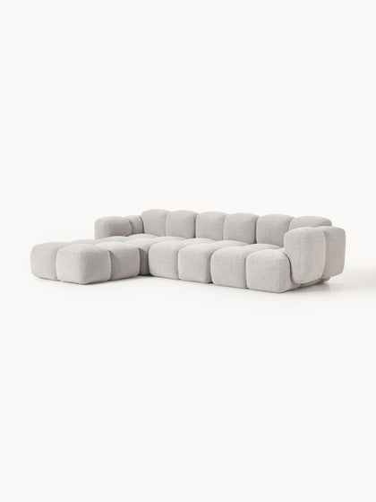 Westwing Collection Modulares Sofa Tayla (4-Sitzer) aus Bouclé mit Hocker (links/rechts) Exklusive Angebote