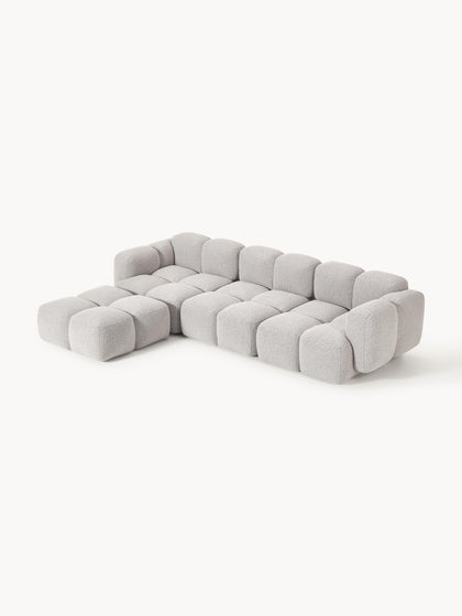 Westwing Collection Modulares Sofa Tayla (4-Sitzer) aus Bouclé mit Hocker (links/rechts) Exklusive Angebote