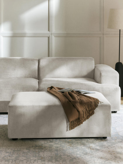 Westwing Collection XL-Hocker Melva aus Cord B 116 x T 72 cm Kostenloser Versand international