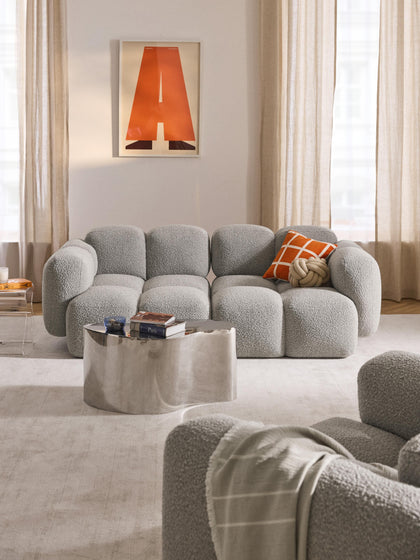 Westwing Collection Modulares Sofa Tayla (3-Sitzer) aus Bouclé zollfrei