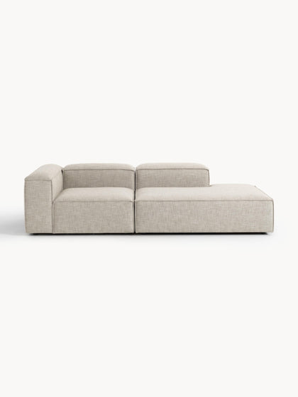 Westwing Collection Modulare Ottomane Lennon aus Leinen-Mix