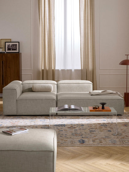 Westwing Collection Modulare Ottomane Lennon aus Leinen-Mix Rabatte dieses Monats