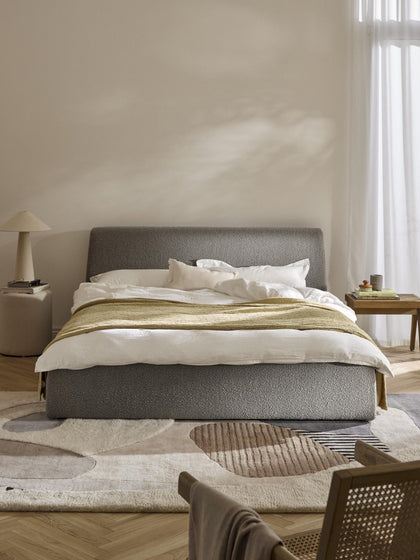 Westwing Collection Bouclé-Polsterbett Cloud mit Stauraum Kostenloser Versand