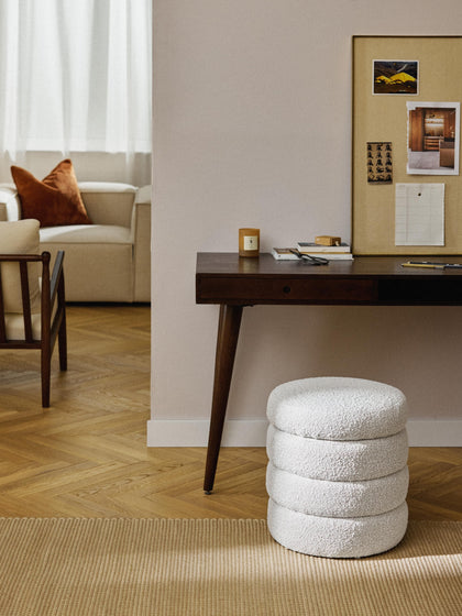 Westwing Collection Bouclé-Polsterhocker Alto mit Stauraum Großer Ausverkauf