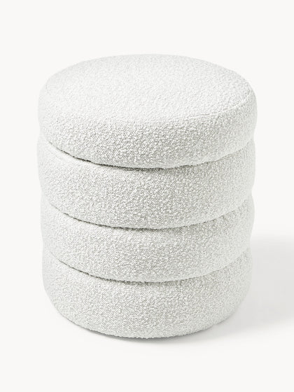 Westwing Collection Bouclé-Polsterhocker Alto mit Stauraum Großer Ausverkauf
