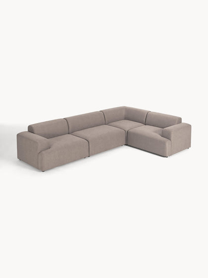 Westwing Collection Großes Ecksofa Melva (4-Sitzer)