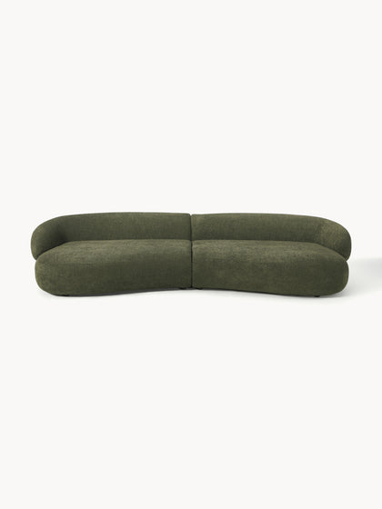 Westwing Collection Sofa Alba (4-Sitzer) aus Teddy-Bouclé