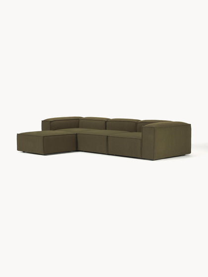 Westwing Collection Modulares Sofa Lennon (4-Sitzer) aus Bouclé mit Hocker (links/rechts) Online Outlet