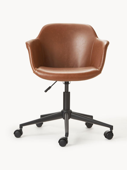 Westwing Collection Kunstleder-Schreibtischstuhl Fiji mit schmaler Sitzschale Zeitlich begrenztes Angebot