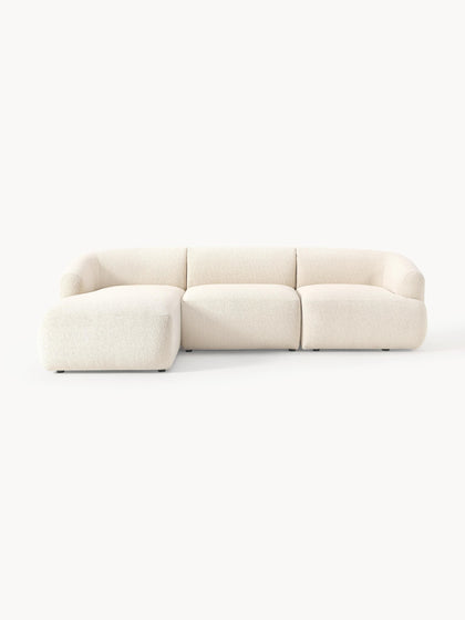 Westwing Collection Modulares Bouclé-Ecksofa Sofia (3-Sitzer) Riesige Ersparnisse