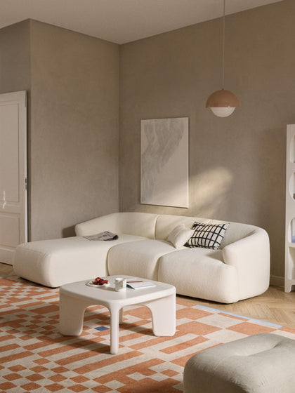 Westwing Collection Modulares Bouclé-Ecksofa Sofia (3-Sitzer) Riesige Ersparnisse