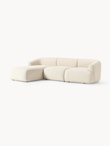 Westwing Collection Modulares Bouclé-Ecksofa Sofia (3-Sitzer) Riesige Ersparnisse