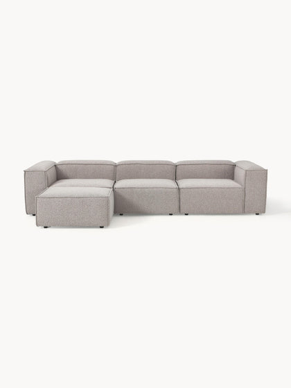 Westwing Collection Modulares Sofa Lennon (4-Sitzer) aus Bouclé mit Hocker (links/rechts) Wochenangebot