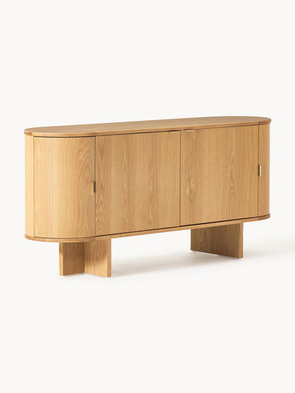 Westwing Collection Holz-Sideboard Zumi mit abgerundeten Ecken