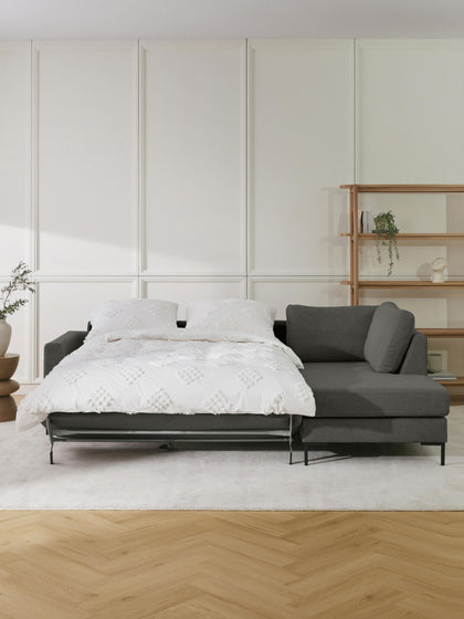 Westwing Collection Schlafsofa Luna (3-Sitzer) mit Matratze Outlet