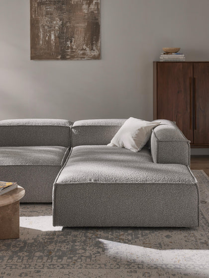Westwing Collection Ottomane-Eckmodul Lennon aus Bouclé Schlussverkauf