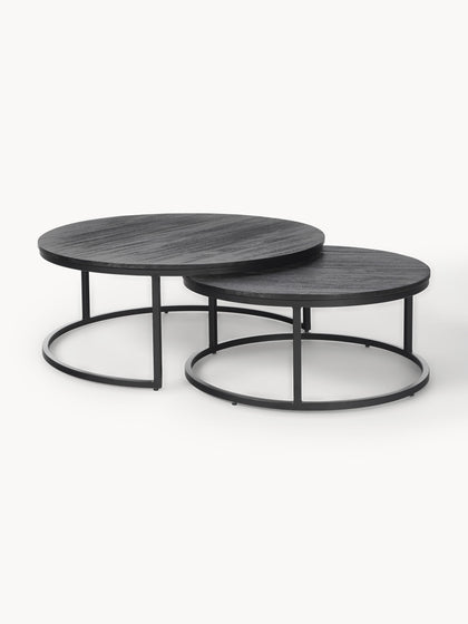 Westwing Collection Runde Couchtische Andrew aus Mangoholz 2er-Set Fabrik Onlineshop