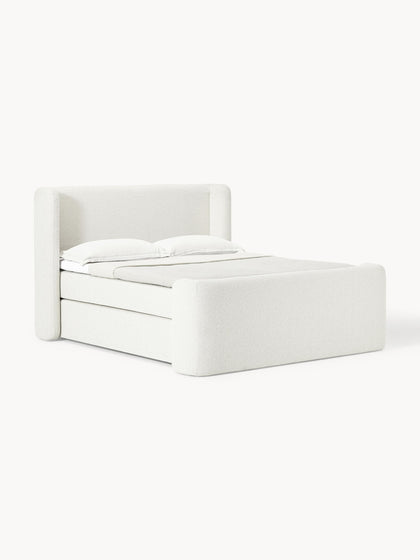 Westwing Collection Bouclé-Boxspringbett Perla