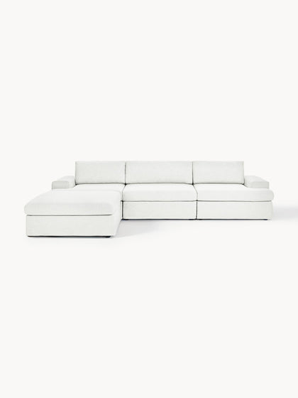 Westwing Collection Modulares Sofa Russell (4-Sitzer) mit Hocker (links/rechts) Vatertagsangebot