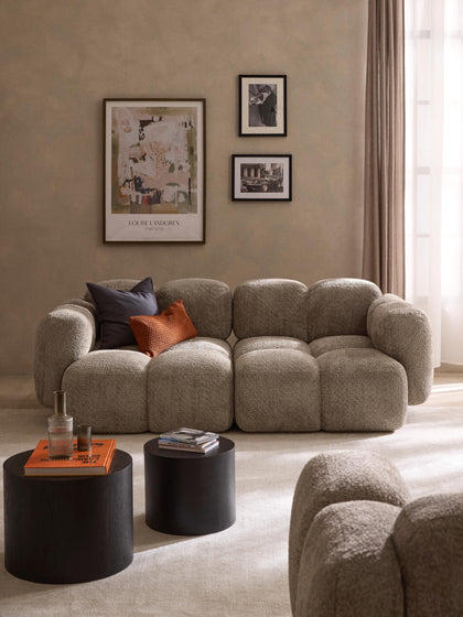 Westwing Collection Modulares Sofa Tayla (3-Sitzer) aus Teddy-Bouclé Lagerräumung