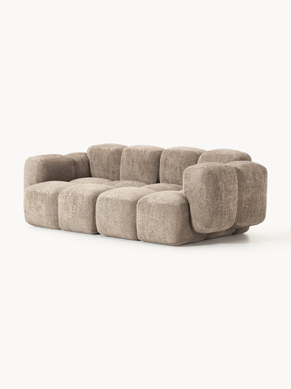 Westwing Collection Modulares Sofa Tayla (3-Sitzer) aus Teddy-Bouclé Lagerräumung
