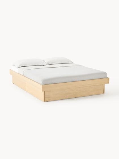 Westwing Collection Holzbett Sato mit Schubladen