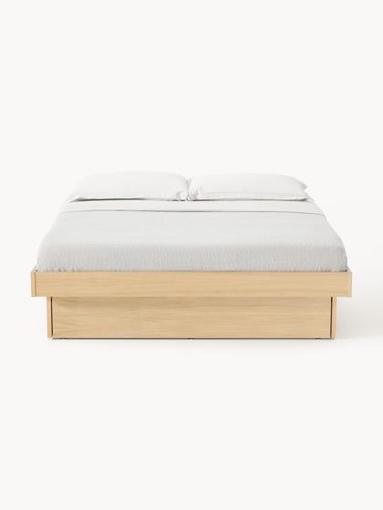Westwing Collection Holzbett Sato mit Schubladen Top Angebot