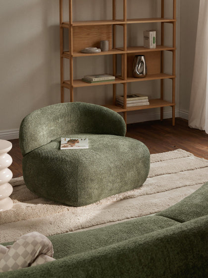 Westwing Collection Loungesessel Alba aus Teddy-Bouclé Neueste Mode