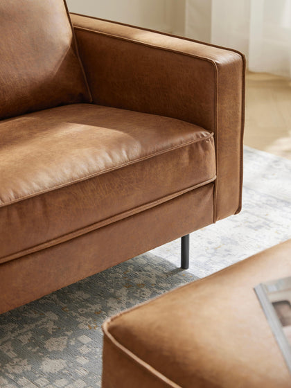 Westwing Collection Sofa Hunter (3-Sitzer) aus recyceltem Leder Online Outlet