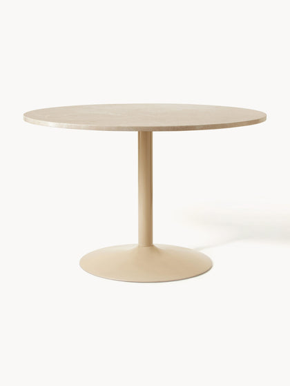 Westwing Collection Ovaler Marmor-Esstisch Miley 120 x 90 cm