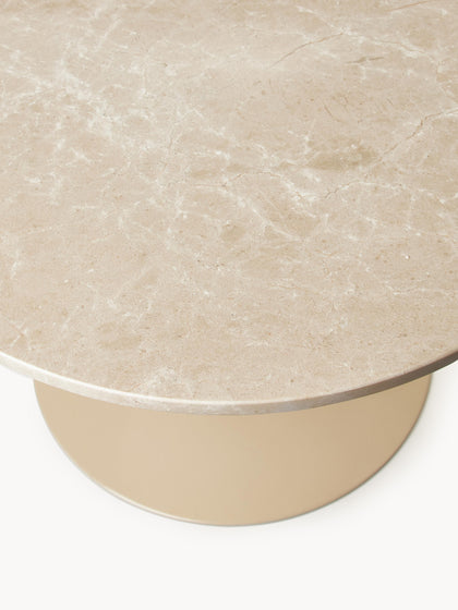 Westwing Collection Ovaler Marmor-Esstisch Miley 120 x 90 cm Zeitlich begrenztes Angebot