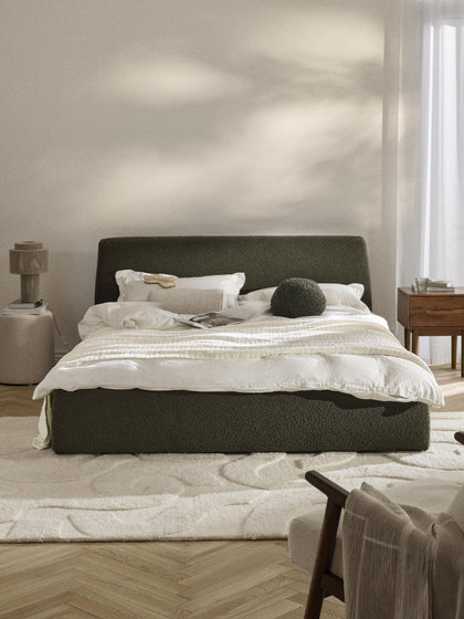 Westwing Collection Bouclé-Polsterbett Cloud mit Stauraum Kauf eins, bekomm eins gratis