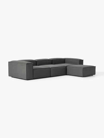 Westwing Collection Modulares Sofa Lennon (4-Sitzer) mit Hocker (links/rechts) Nur für heute