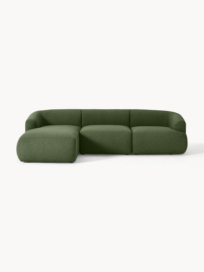 Westwing Collection Modulares Bouclé-Ecksofa Sofia (3-Sitzer) Kostenloser Versand international