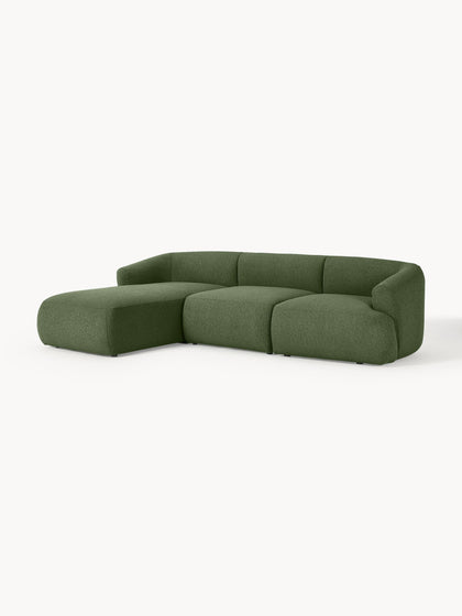 Westwing Collection Modulares Bouclé-Ecksofa Sofia (3-Sitzer) Kostenloser Versand international