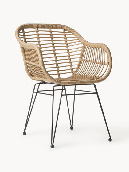 Westwing Collection Polyrattan-Armlehnstühle Costa 2 Stück