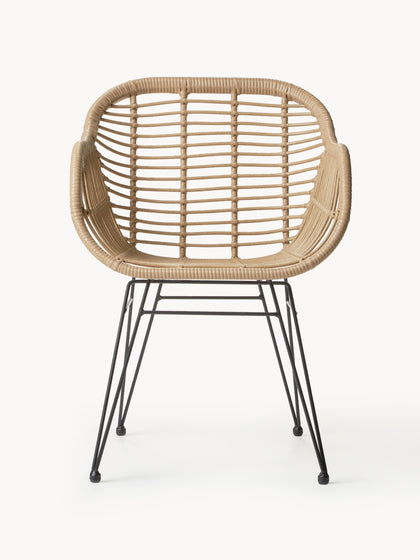 Westwing Collection Polyrattan-Armlehnstühle Costa 2 Stück Auslauf