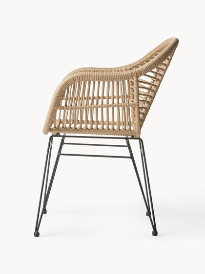 Westwing Collection Polyrattan-Armlehnstühle Costa 2 Stück Auslauf