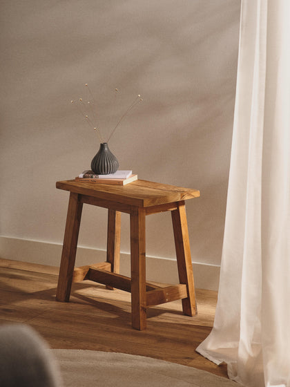 Westwing Collection Hocker Lawas aus Teakholz Schlussverkauf
