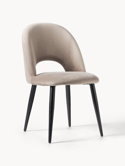 Westwing Collection Samt-Polsterstuhl Rachel