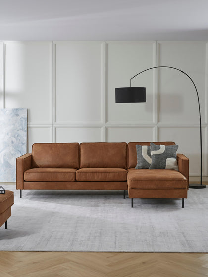 Westwing Collection Ecksofa Hunter aus recyceltem Leder Lagerräumung