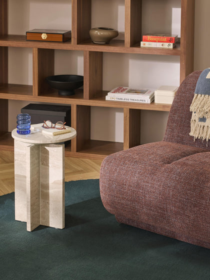 Westwing Collection Runder Beistelltisch Marisa aus Travertin Saisonale Angebote