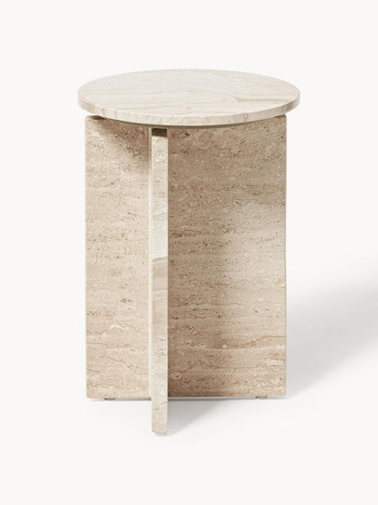 Westwing Collection Runder Beistelltisch Marisa aus Travertin Saisonale Angebote