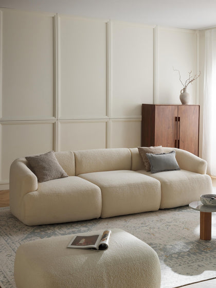Westwing Collection Modulares Teddy-Sofa Sofia (3-Sitzer) Begrenzte Freigabe