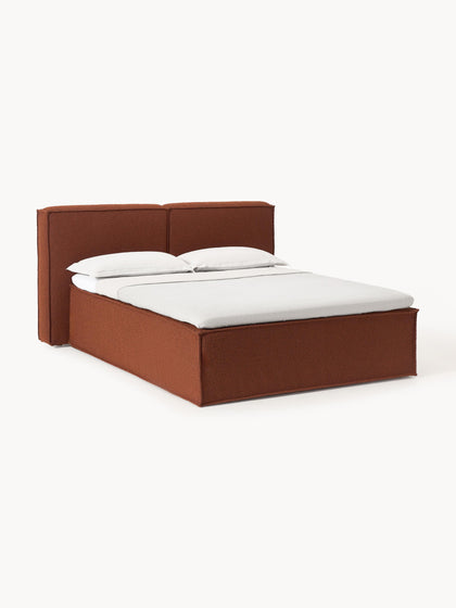 Westwing Collection Bouclé-Boxspringbett Lennon