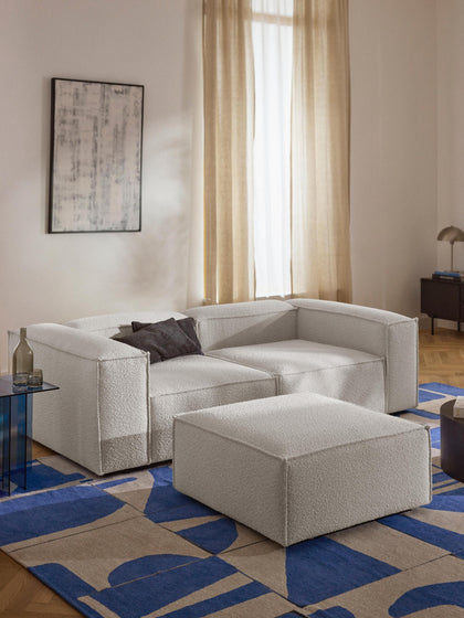 Westwing Collection Sofa-Hocker Lennon aus Bouclé Super Rabatt